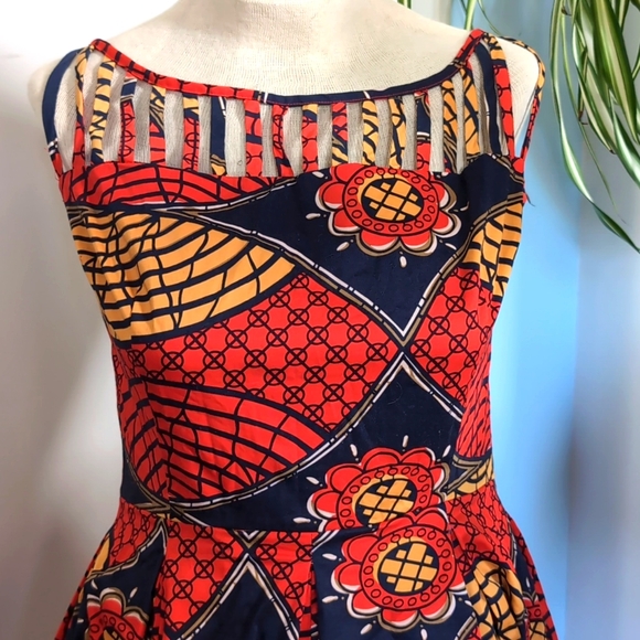 Trashy Diva vintage style A-line retro dress cage neckline sz 12 - Picture 2 of 6